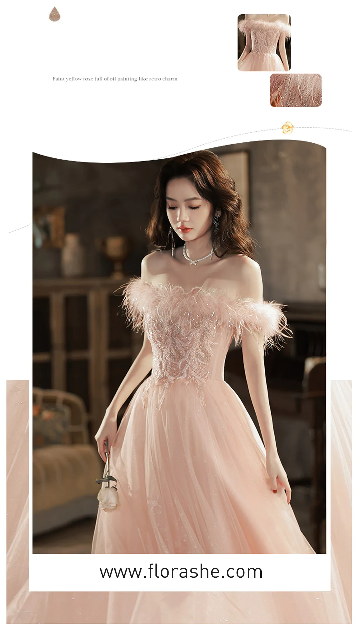 Pink-Off-Shoulder-Feather-Cocktail-Party-Prom-Dress-Evening-Gown07