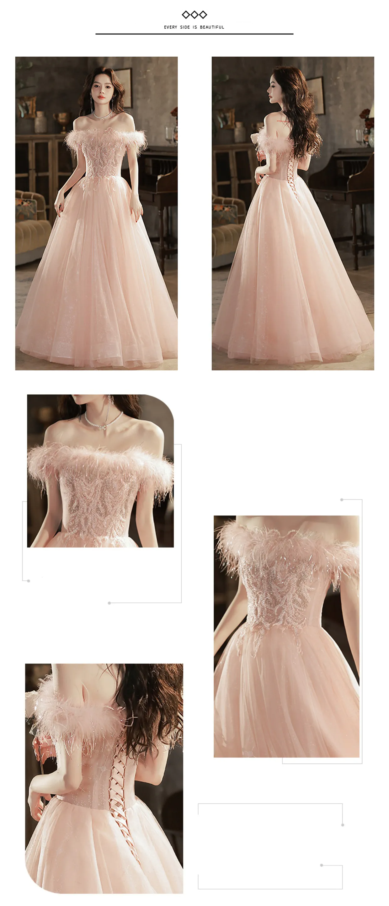 Pink-Off-Shoulder-Feather-Cocktail-Party-Prom-Dress-Evening-Gown09