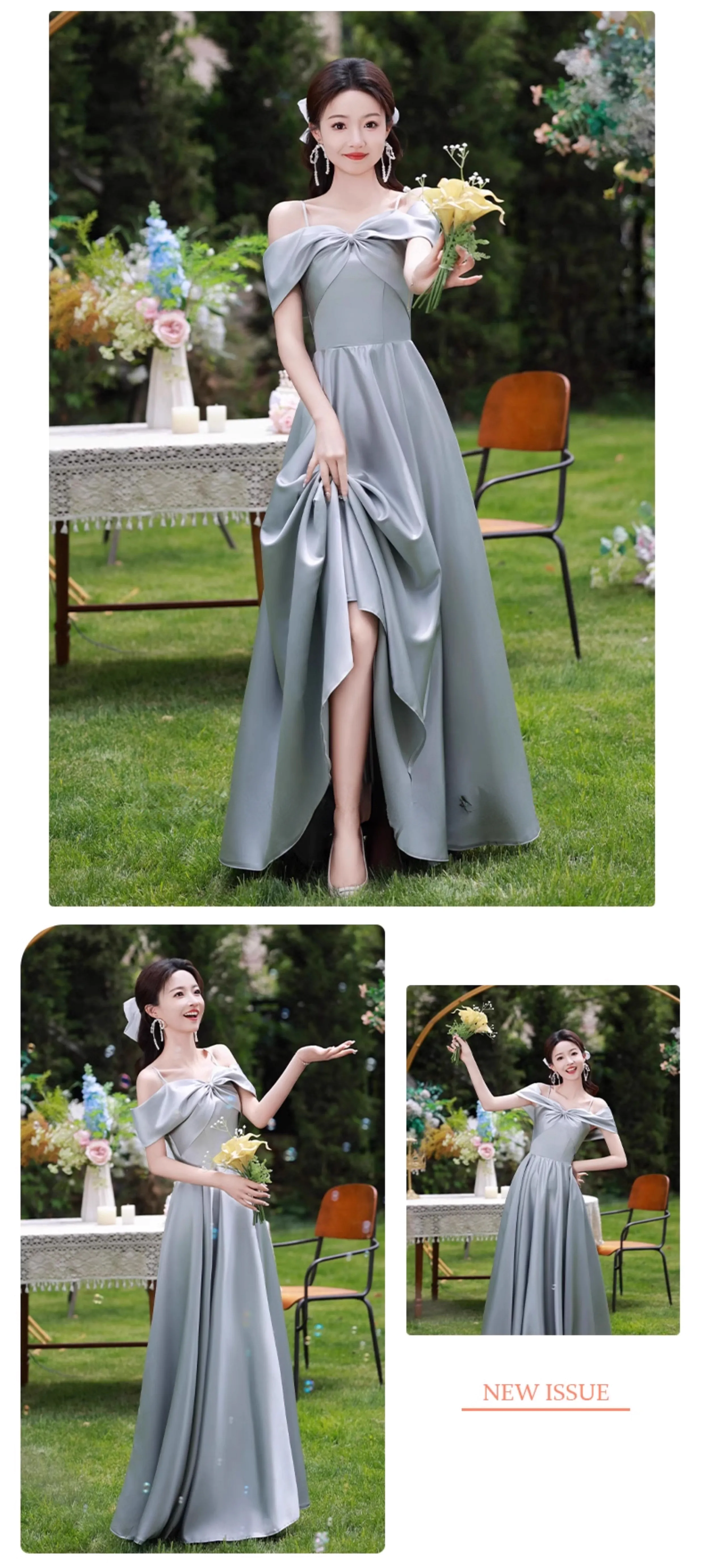 Simple-Bluish-Grey-Satin-Bridesmaid-Dress-Wedding-Guest-Party-Gown15