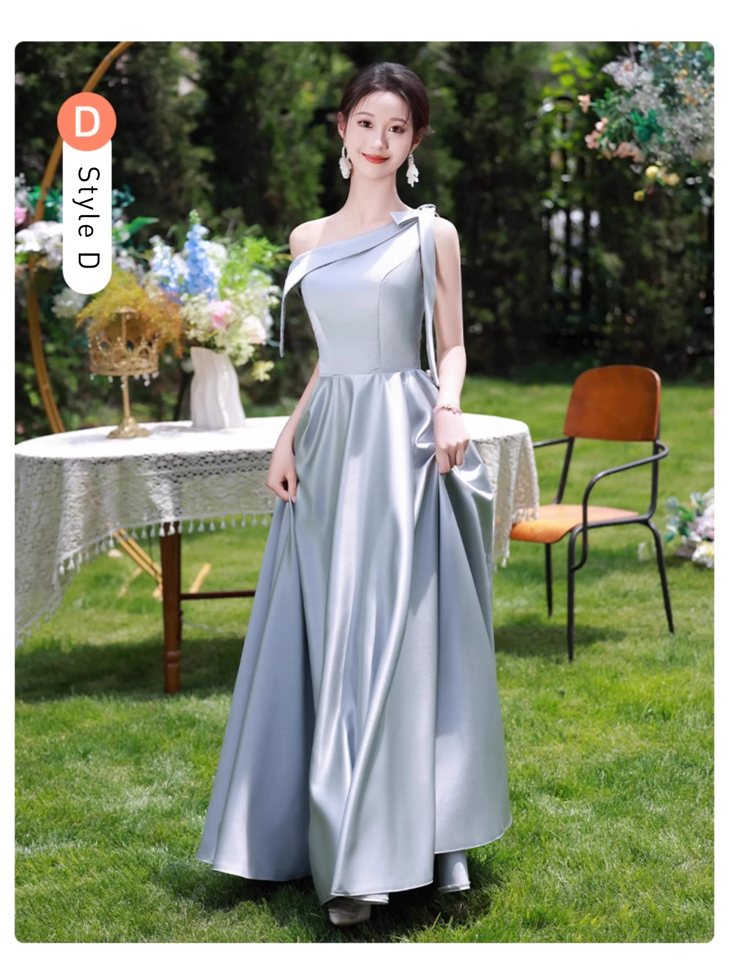 Simple-Bluish-Grey-Satin-Bridesmaid-Dress-Wedding-Guest-Party-Gown23