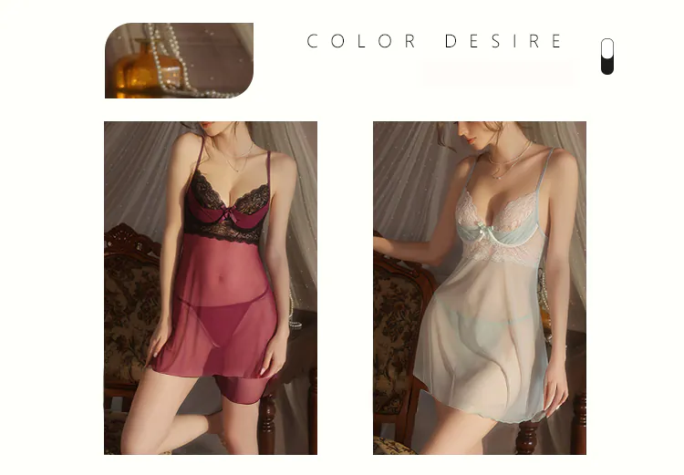 Soft-Plunging-V-Neck-Underwire-Bust-Support-Sheer-Babydoll-Nightgown11