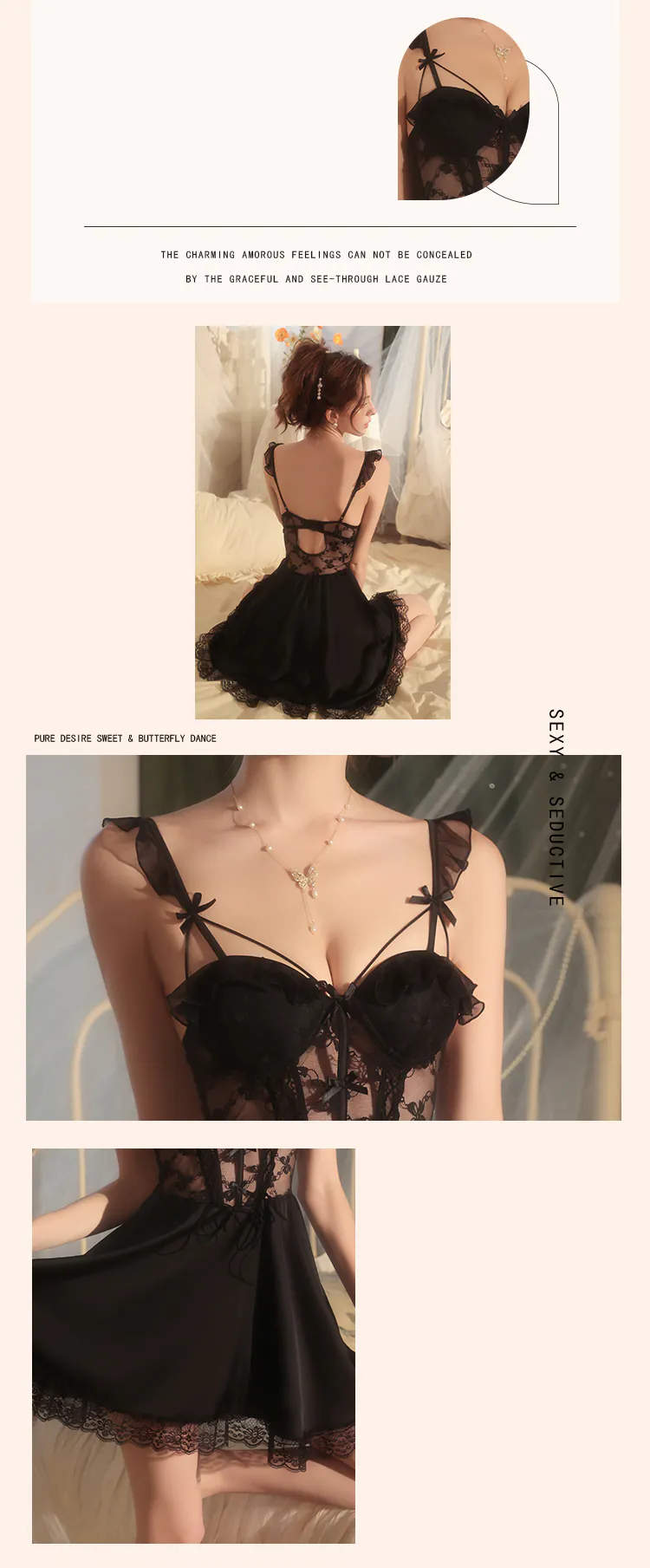 Sweet-Girl-Sheer-Pleated-Mesh-Bust-Lace-Hem-Ruffle-Straps-Nightgown10