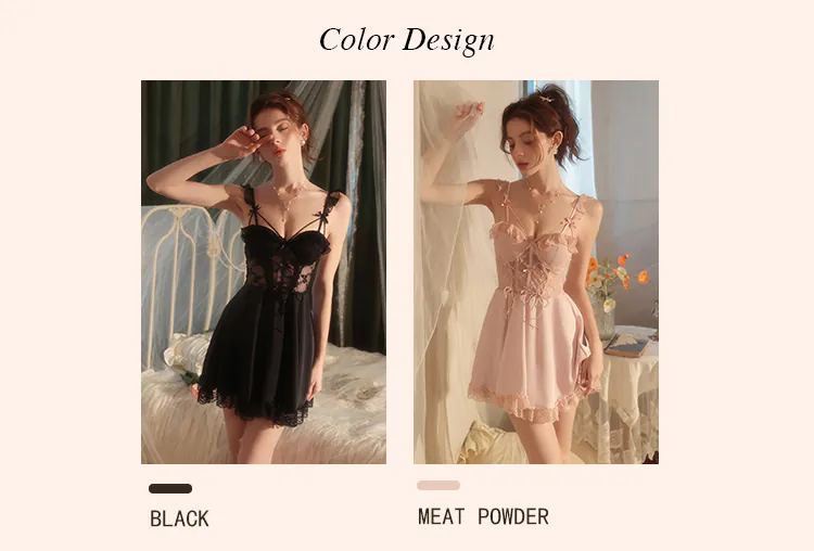 Sweet-Girl-Sheer-Pleated-Mesh-Bust-Lace-Hem-Ruffle-Straps-Nightgown11