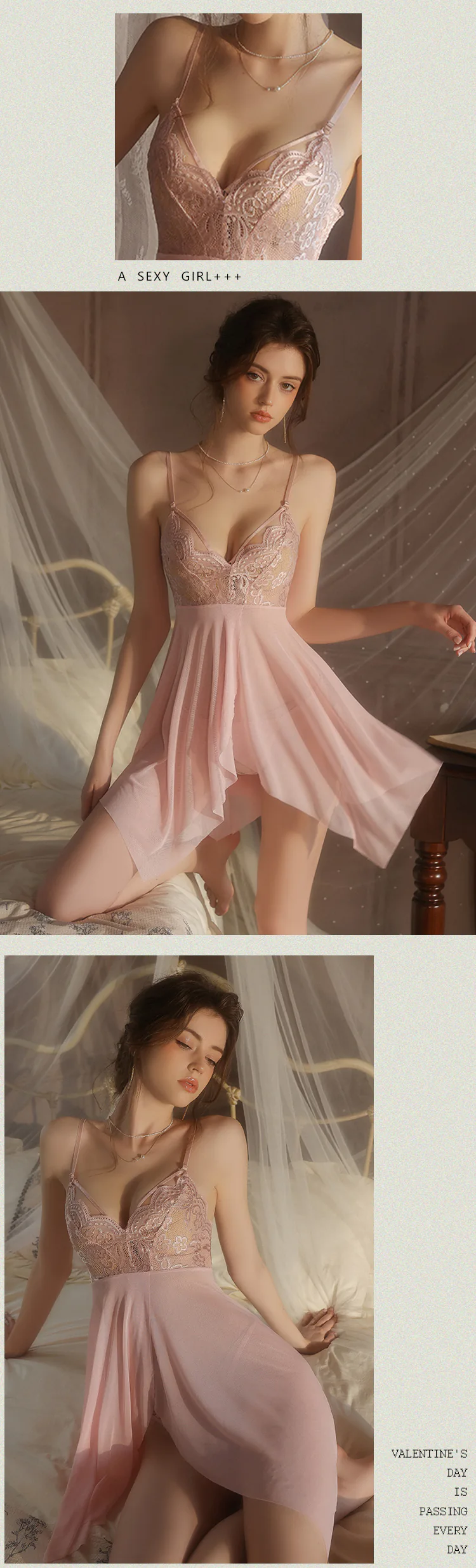 Sweet-Sheer-Lace-See-Through-Mesh-Honeymoon-Lingerie-Nightgown14