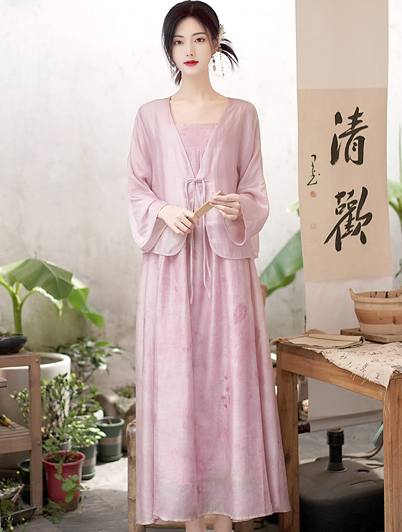 Upgraded Modern Chinese Style Loose Fit Casual Dress Summer Outfits01