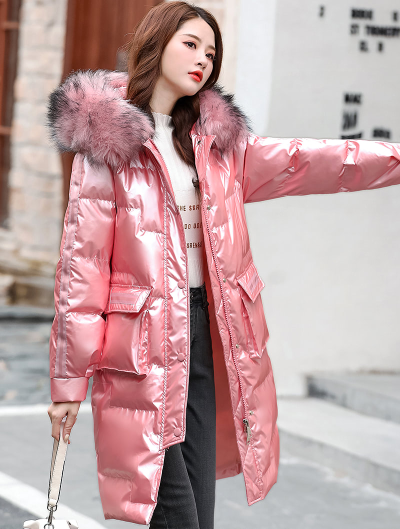 Women’s Winter Slim Outfit Zipper Fur Hooded Outwear Coat03