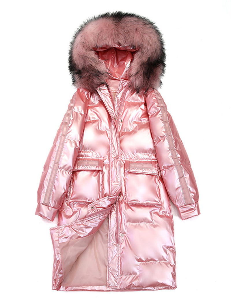 Women’s Winter Slim Outfit Zipper Fur Hooded Outwear Coat06