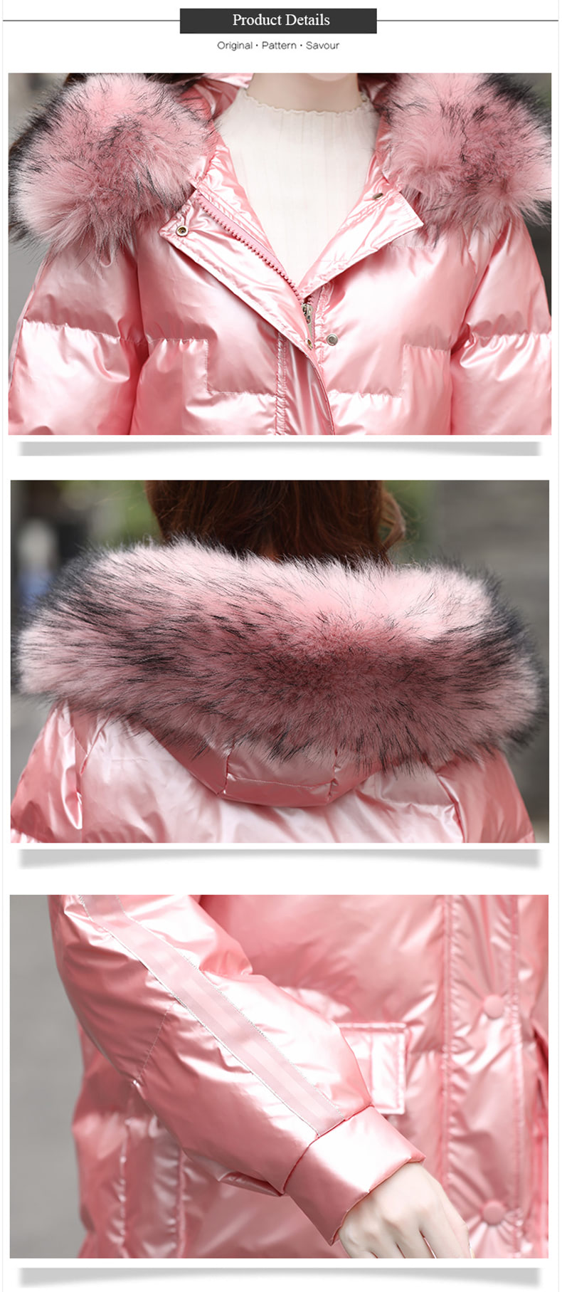 Women's Winter Slim Outfit Zipper Fur Hooded Outwear Coat17