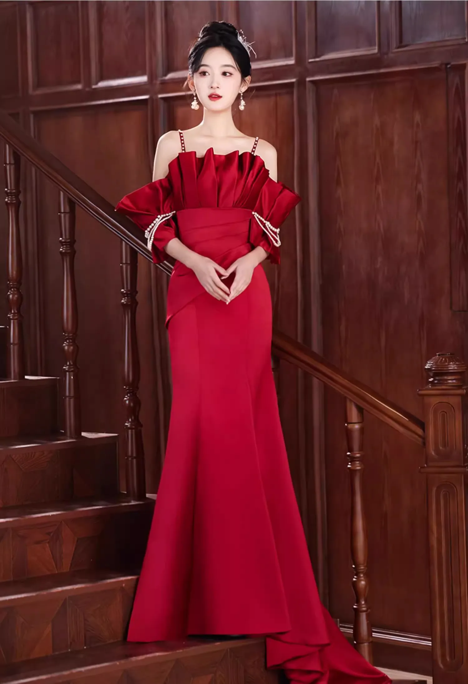 Elegant-Wine-Red-Satin-Mermaid-Dress-with-Train-Special-Occasions-Gown12