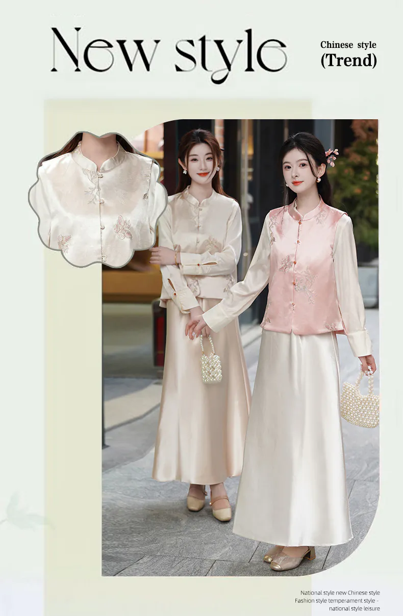 Vintage-Oriental-Style-Floral-Embroidery-Vest-Blouse-and-Satin-Skirt-3-Pcs-Set09