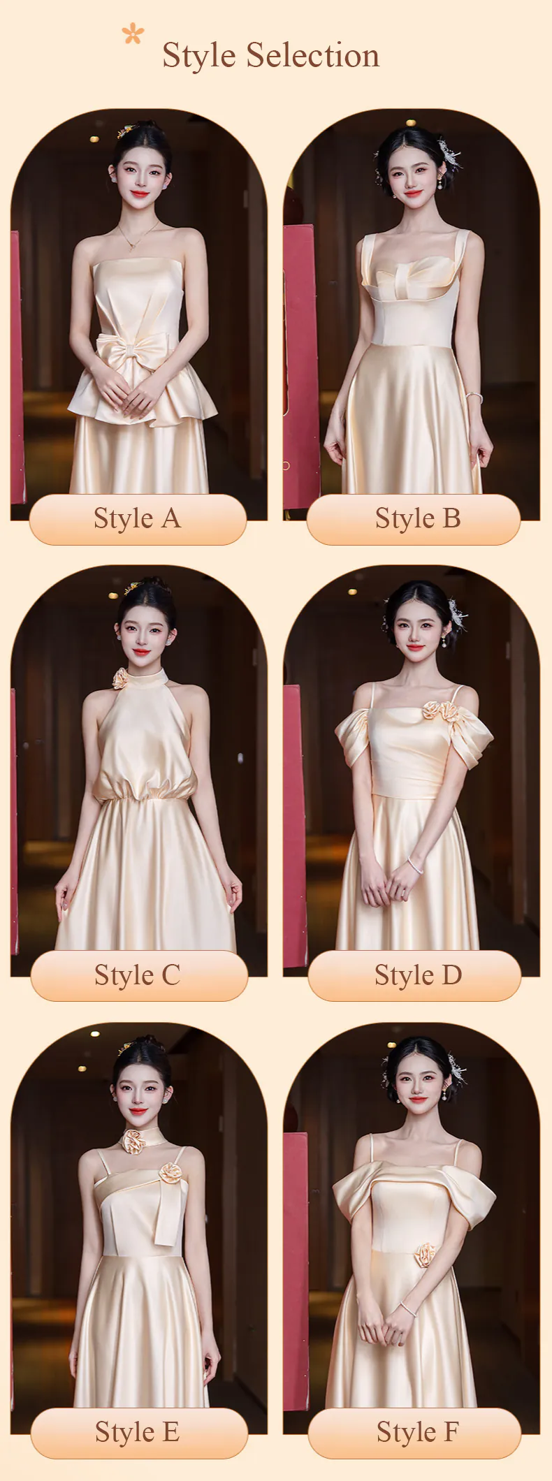 A-Line-Champagne-Bridesmaid-Dress-Bridal-Reception-Event-Formal-Gown10