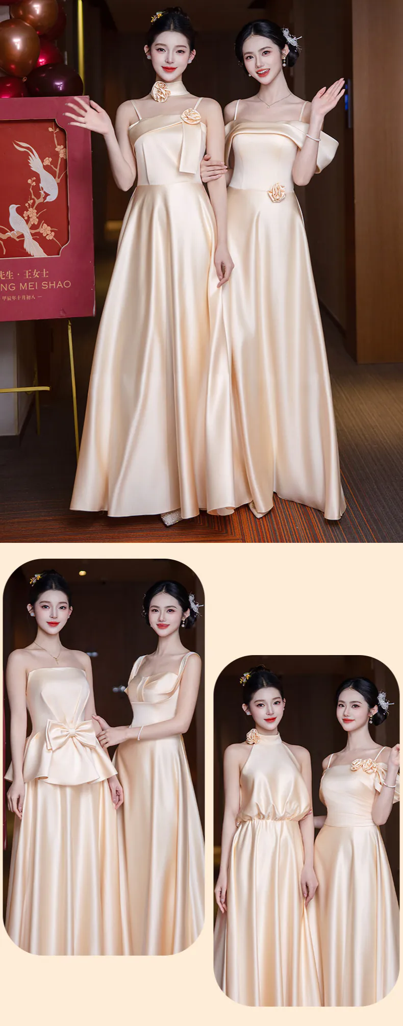 A-Line-Champagne-Bridesmaid-Dress-Bridal-Reception-Event-Formal-Gown12
