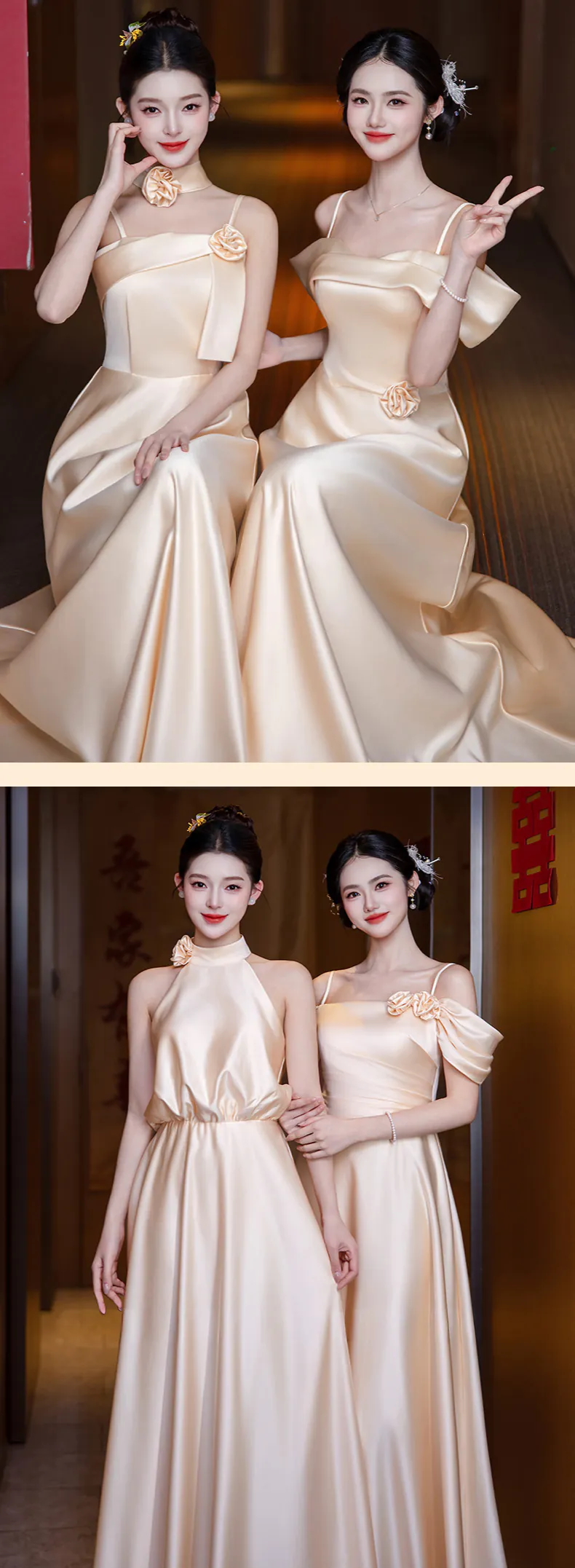 A-Line-Champagne-Bridesmaid-Dress-Bridal-Reception-Event-Formal-Gown13