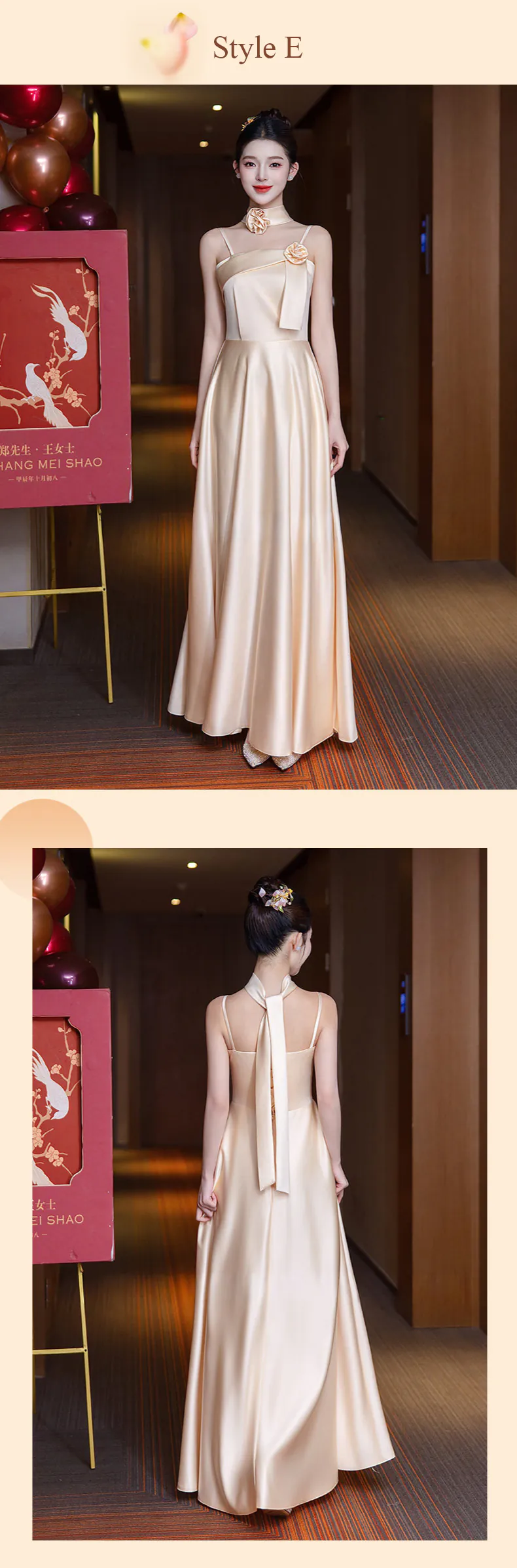 A-Line-Champagne-Bridesmaid-Dress-Bridal-Reception-Event-Formal-Gown22