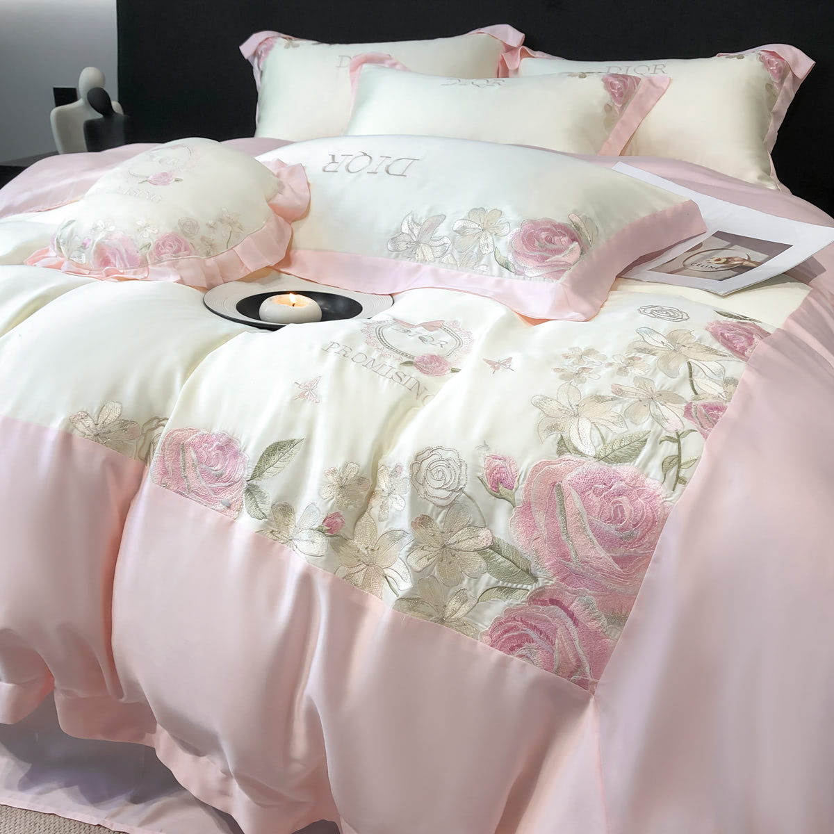 Aesthetic Embroidery Home Textiles Duvet Cover Bedding Set02