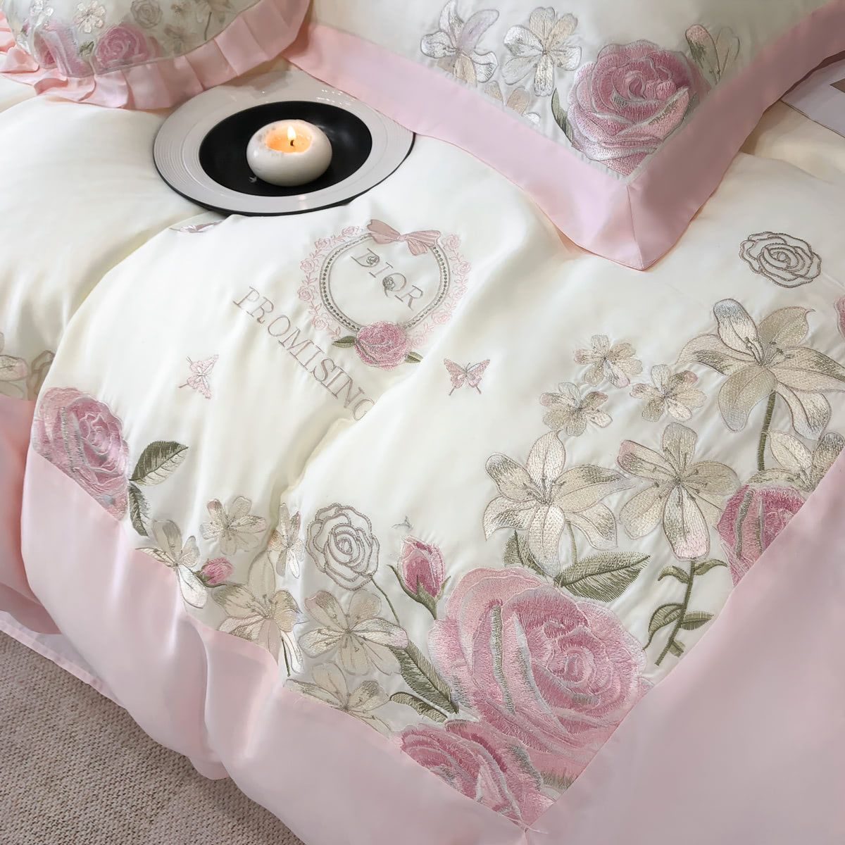 Aesthetic Embroidery Home Textiles Duvet Cover Bedding Set04