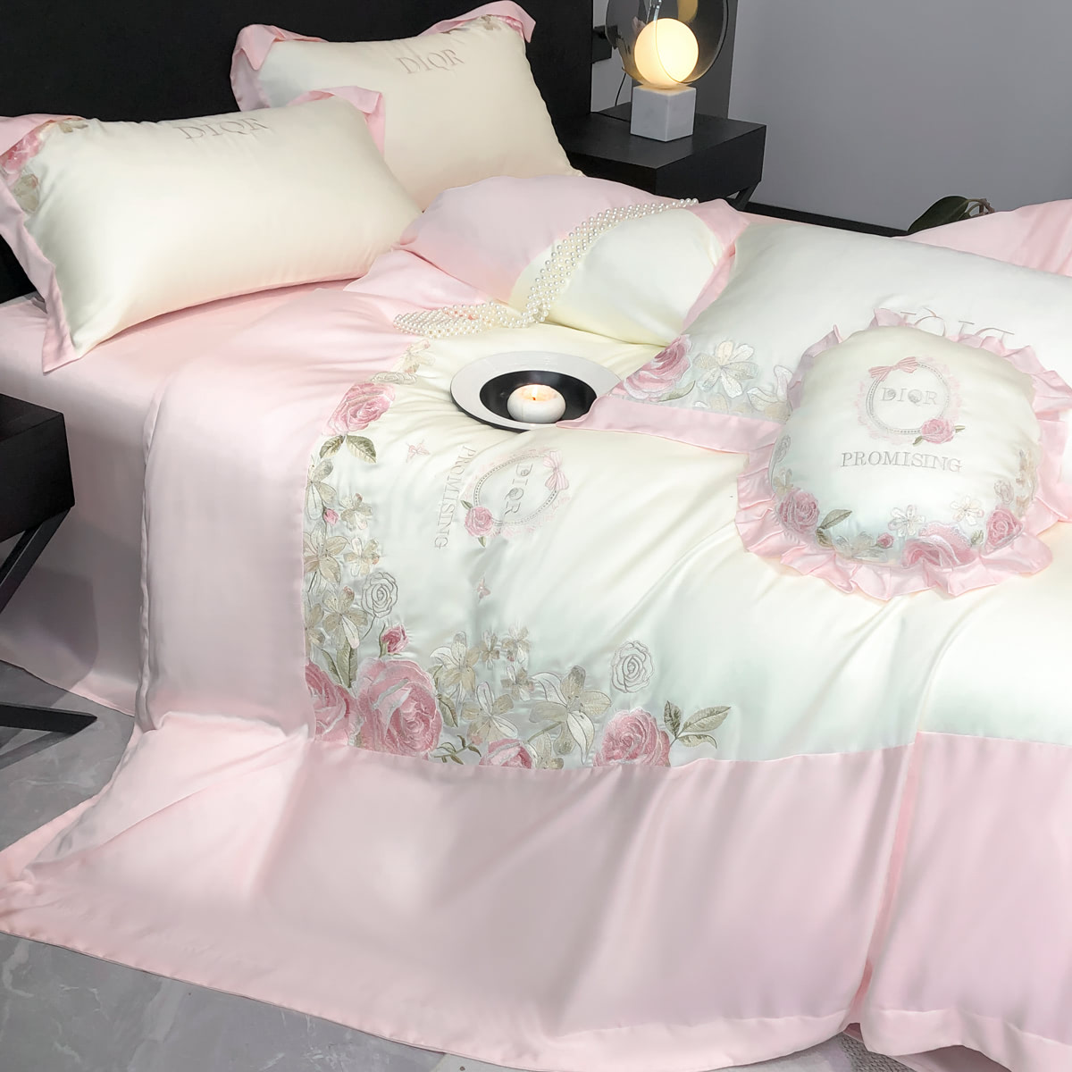 Aesthetic Embroidery Home Textiles Duvet Cover Bedding Set05