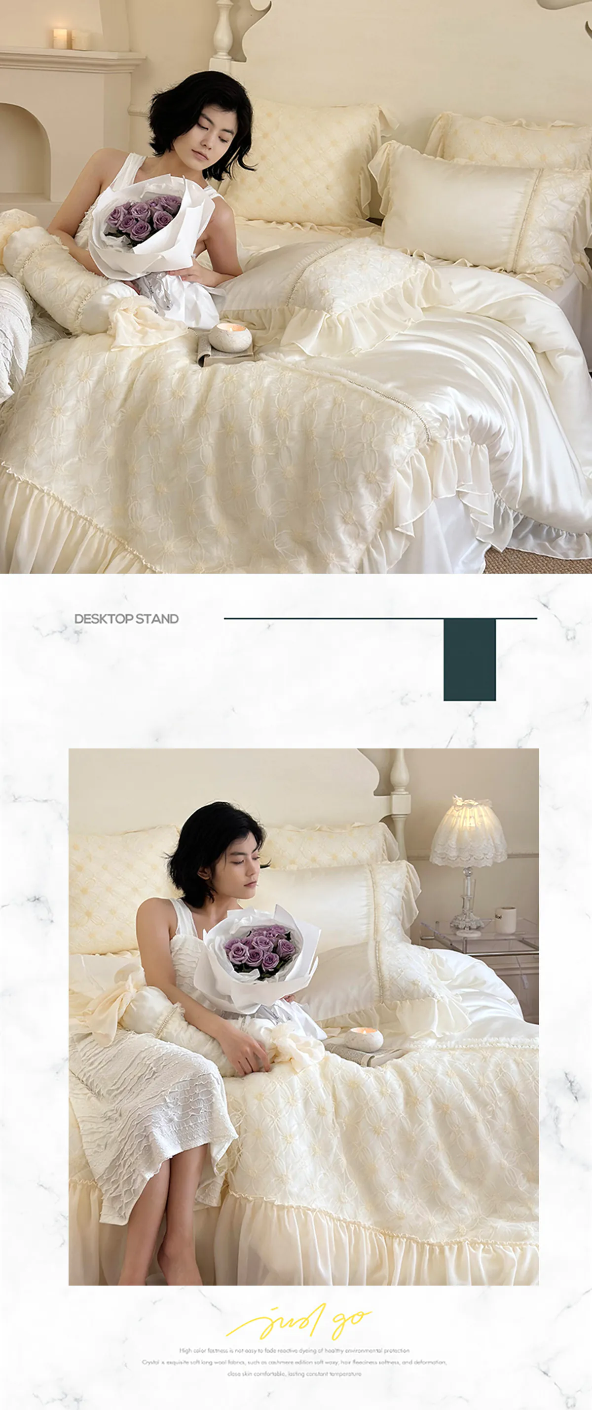 Aesthetic-Floral-Lyocell-Lace-Chiffon-Trim-Duvet-Cover-Bedsheet-Set14