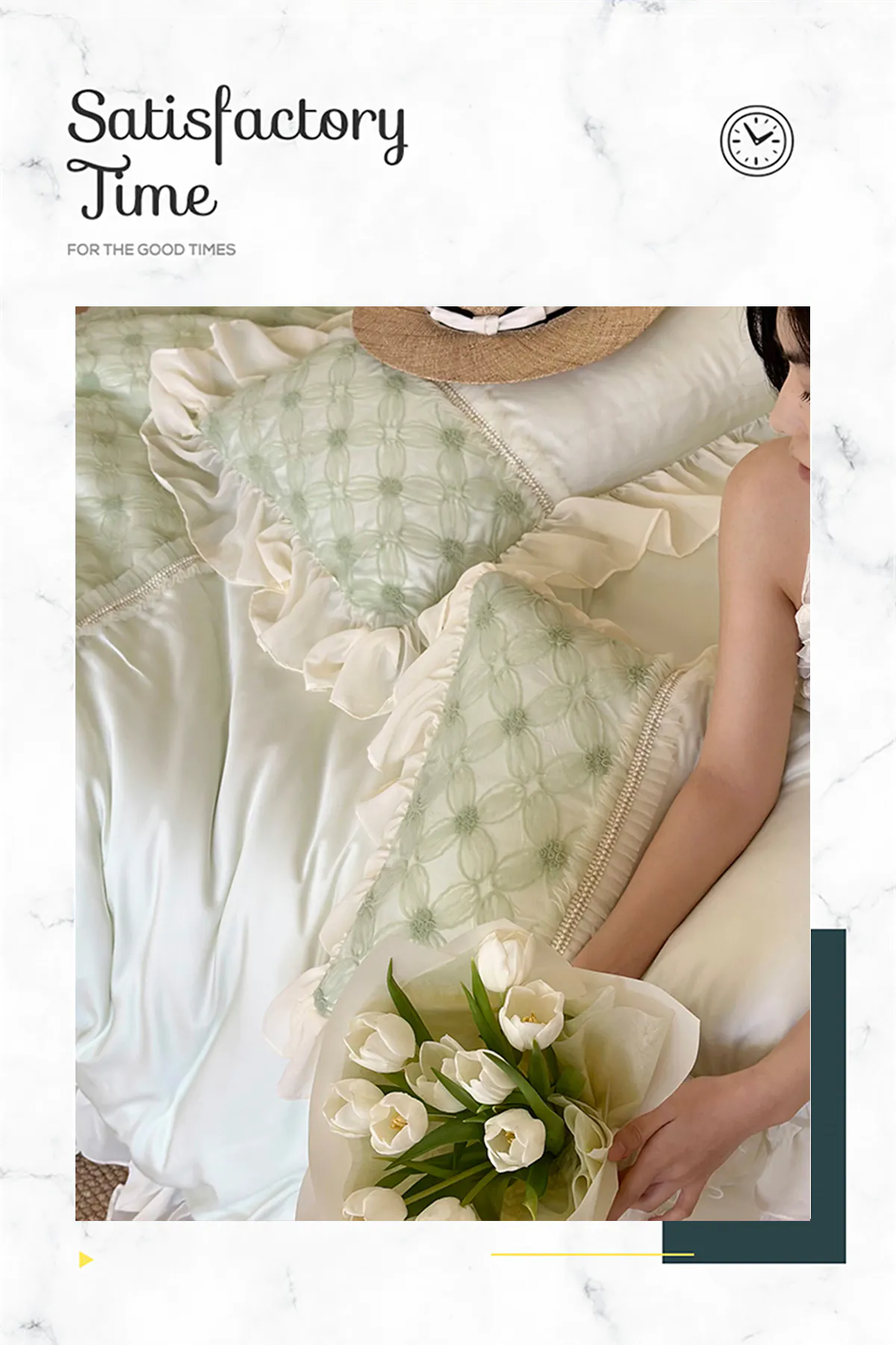 Aesthetic-Floral-Lyocell-Lace-Chiffon-Trim-Duvet-Cover-Bedsheet-Set16