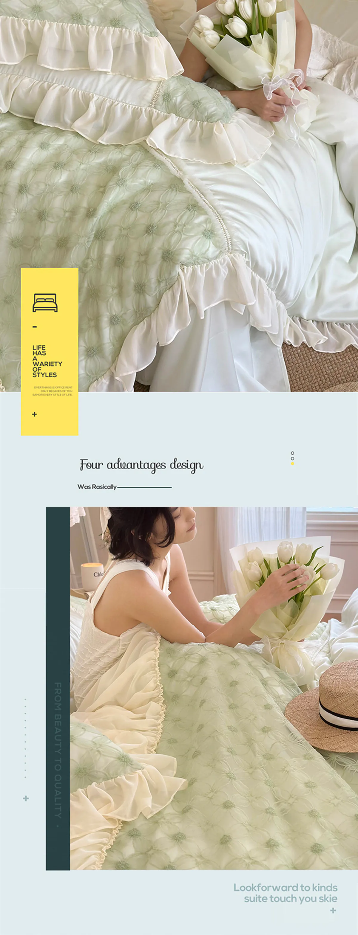 Aesthetic-Floral-Lyocell-Lace-Chiffon-Trim-Duvet-Cover-Bedsheet-Set17