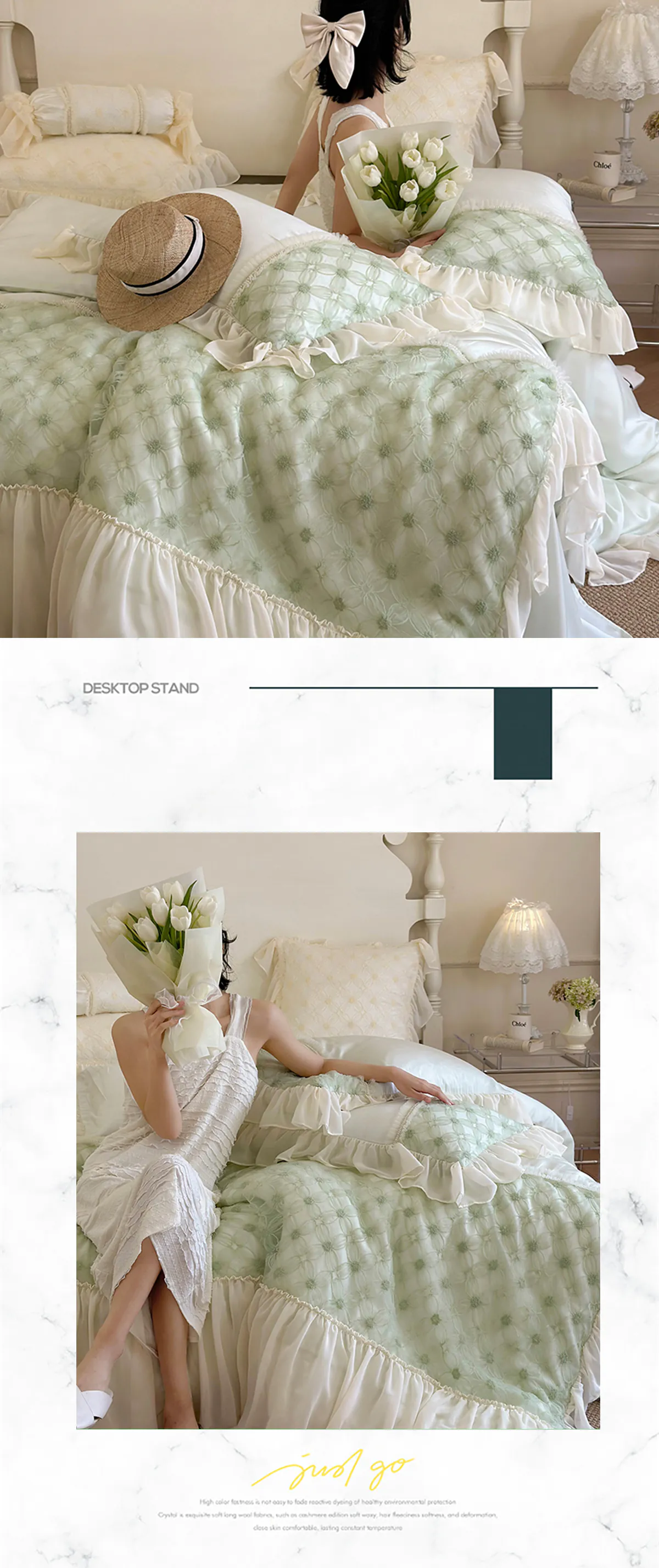 Aesthetic-Floral-Lyocell-Lace-Chiffon-Trim-Duvet-Cover-Bedsheet-Set19