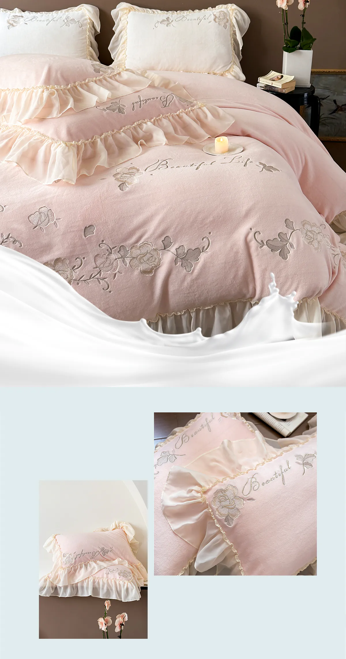 Aesthetic-Soft-Milk-Fiber-Duvet-Cover-Bed-Sheet-Pillowcases-4-Pcs-Set12