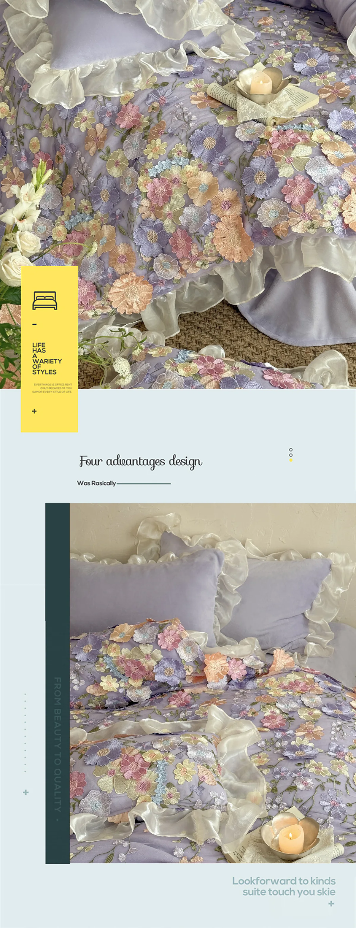 Artistic-3D-Flower-230g-High-Weight-Milk-Velvet-Bedding-4-Pcs-Set12