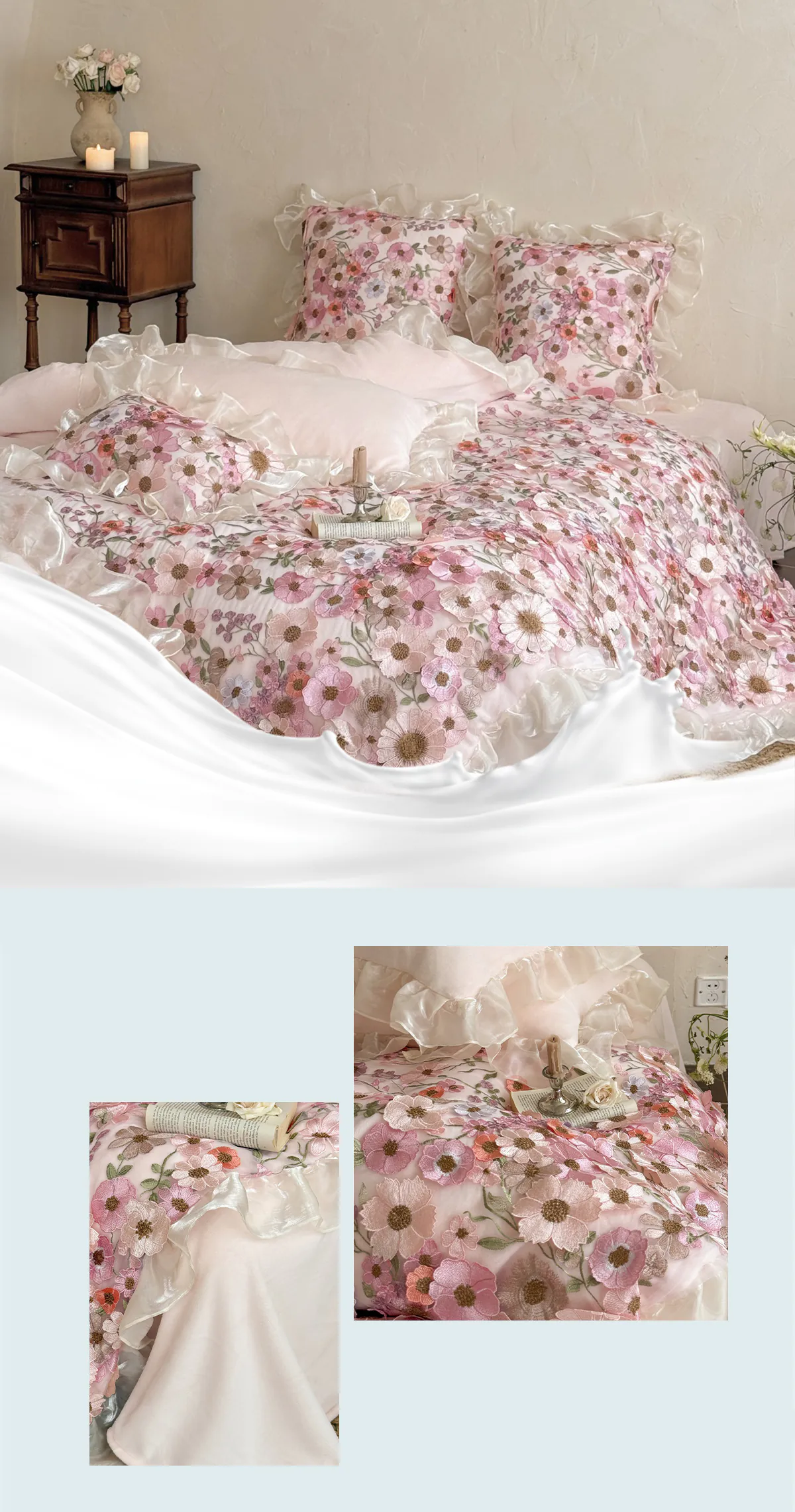 Artistic-3D-Flower-230g-High-Weight-Milk-Velvet-Bedding-4-Pcs-Set23