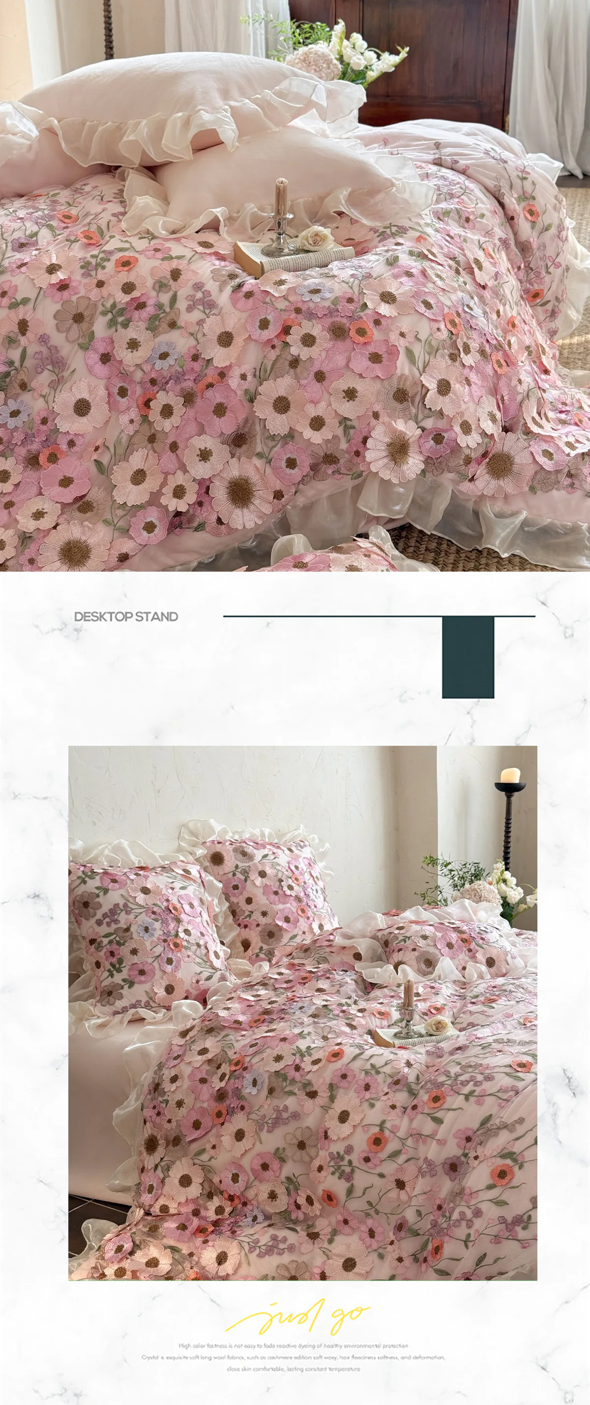 Artistic-3D-Flower-230g-High-Weight-Milk-Velvet-Bedding-4-Pcs-Set24