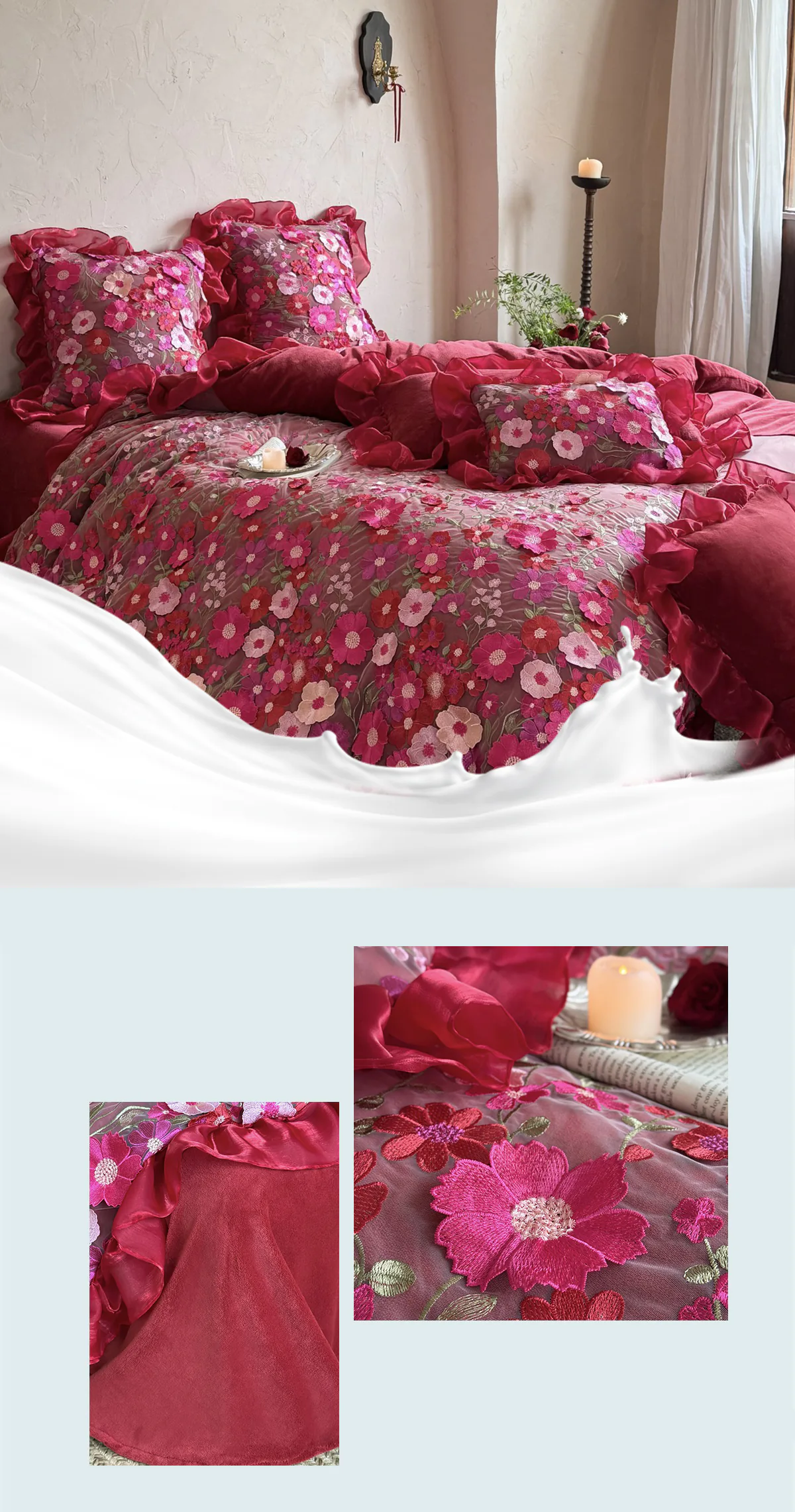 Artistic-3D-Flower-230g-High-Weight-Milk-Velvet-Bedding-4-Pcs-Set28