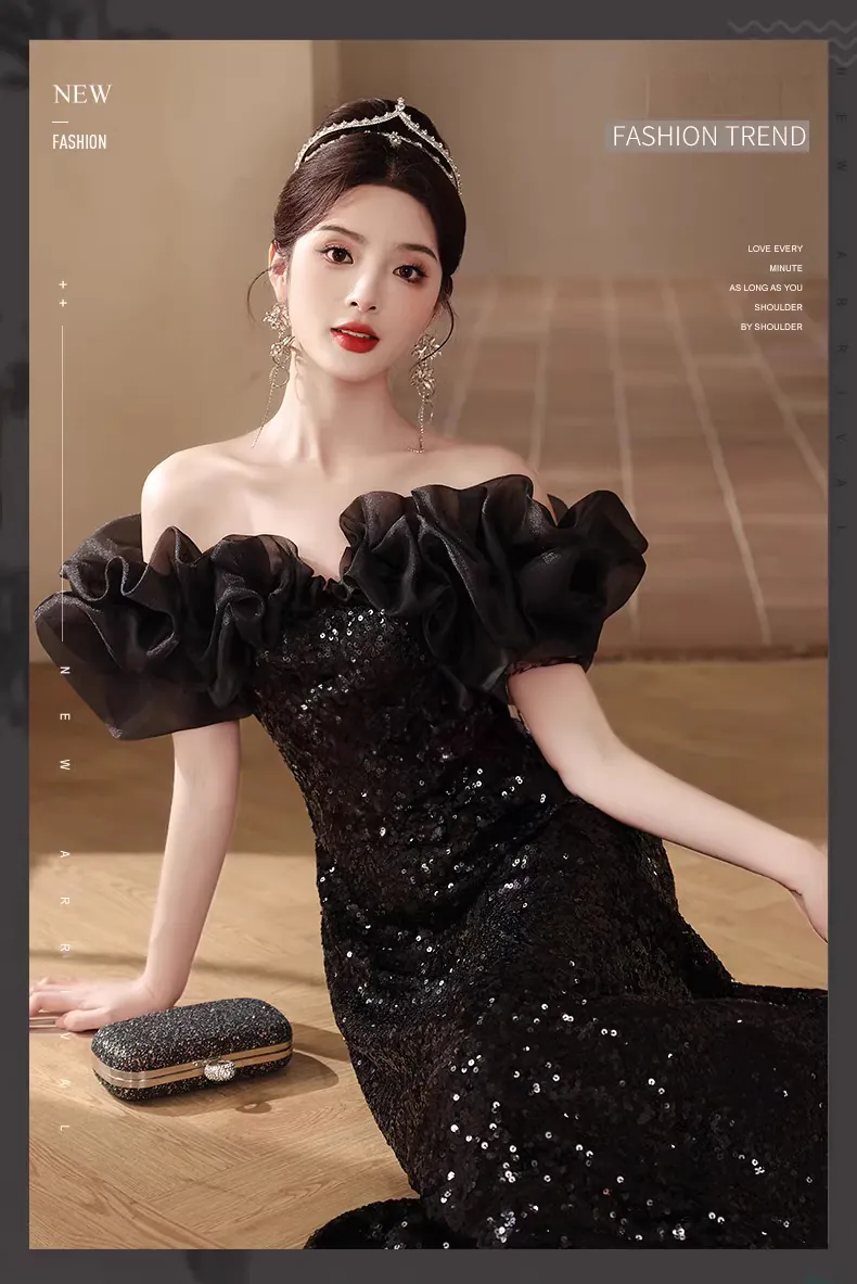 Black-Off-the-Shoulder-Prom-Dress-Ceremony-Banquet-Hostess-Gown06