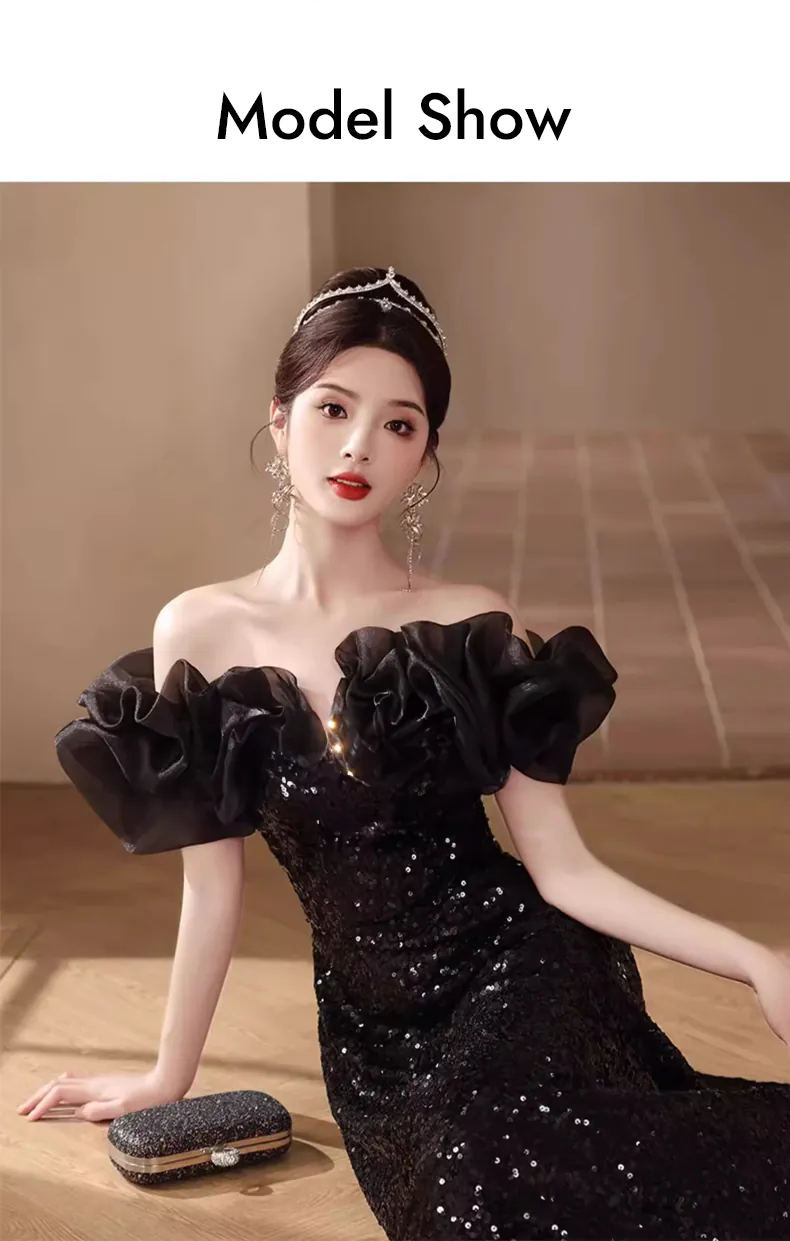 Black-Off-the-Shoulder-Prom-Dress-Ceremony-Banquet-Hostess-Gown09