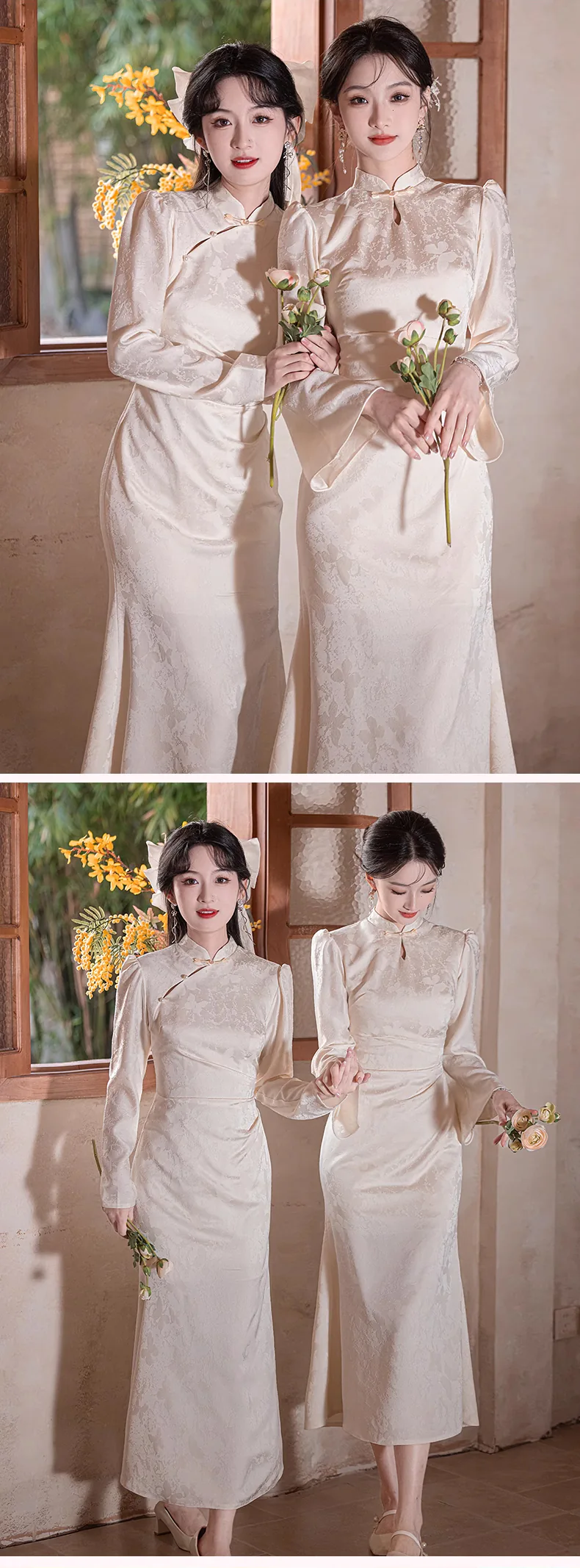Champagne-Butterfly-Jacquard-Maid-of-Honor-Sister-Group-Bridal-Party-Dress12