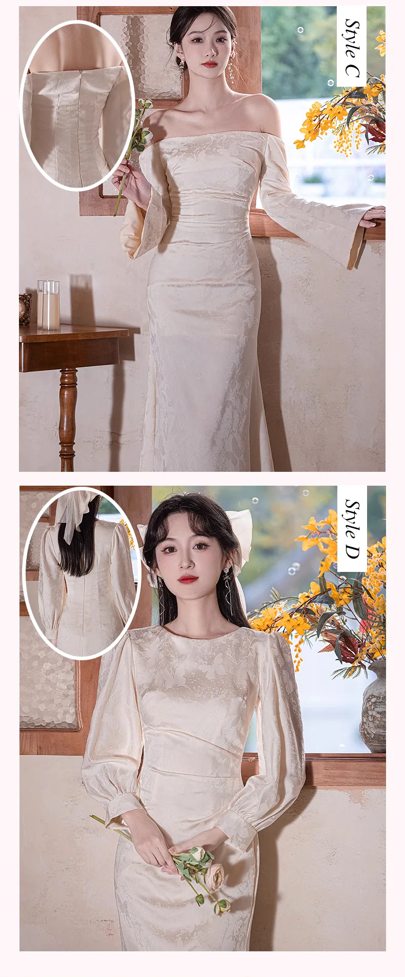 Champagne-Butterfly-Jacquard-Maid-of-Honor-Sister-Group-Bridal-Party-Dress15