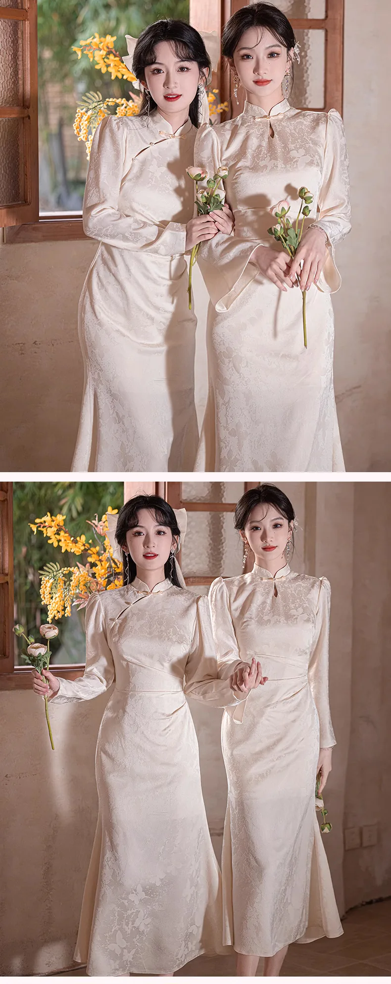 Champagne-Butterfly-Jacquard-Maid-of-Honor-Sister-Group-Bridal-Party-Dress16