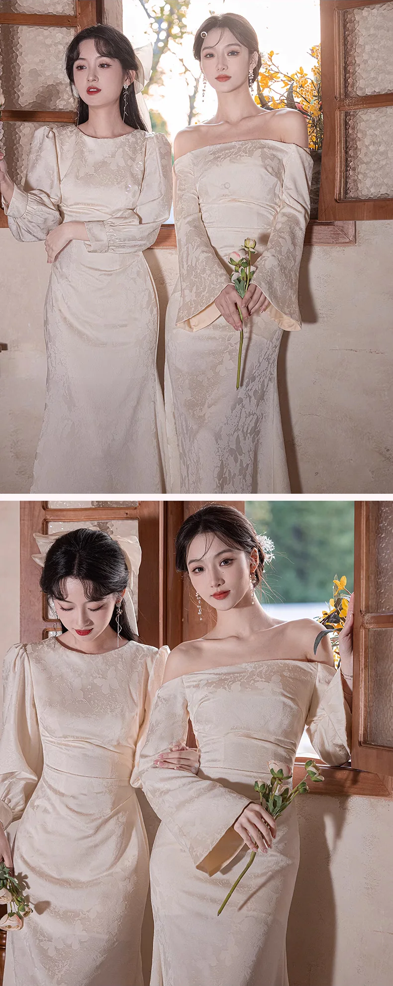 Champagne-Butterfly-Jacquard-Maid-of-Honor-Sister-Group-Bridal-Party-Dress17