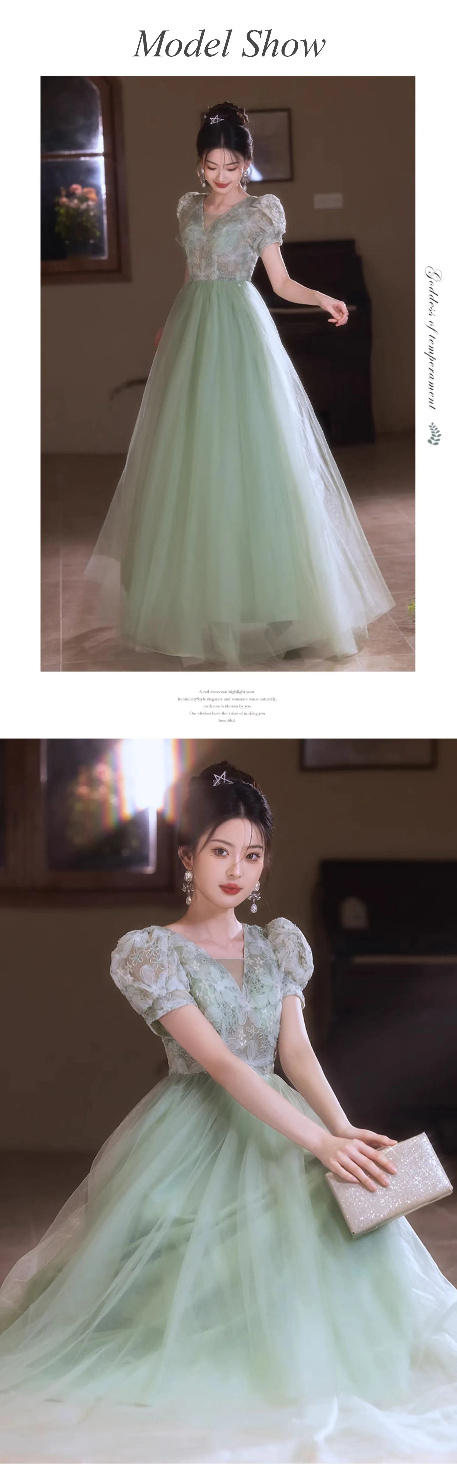 Charming-Princess-Mint-Green-V-Neck-Floral-Tulle-Evening-Formal-Dress10