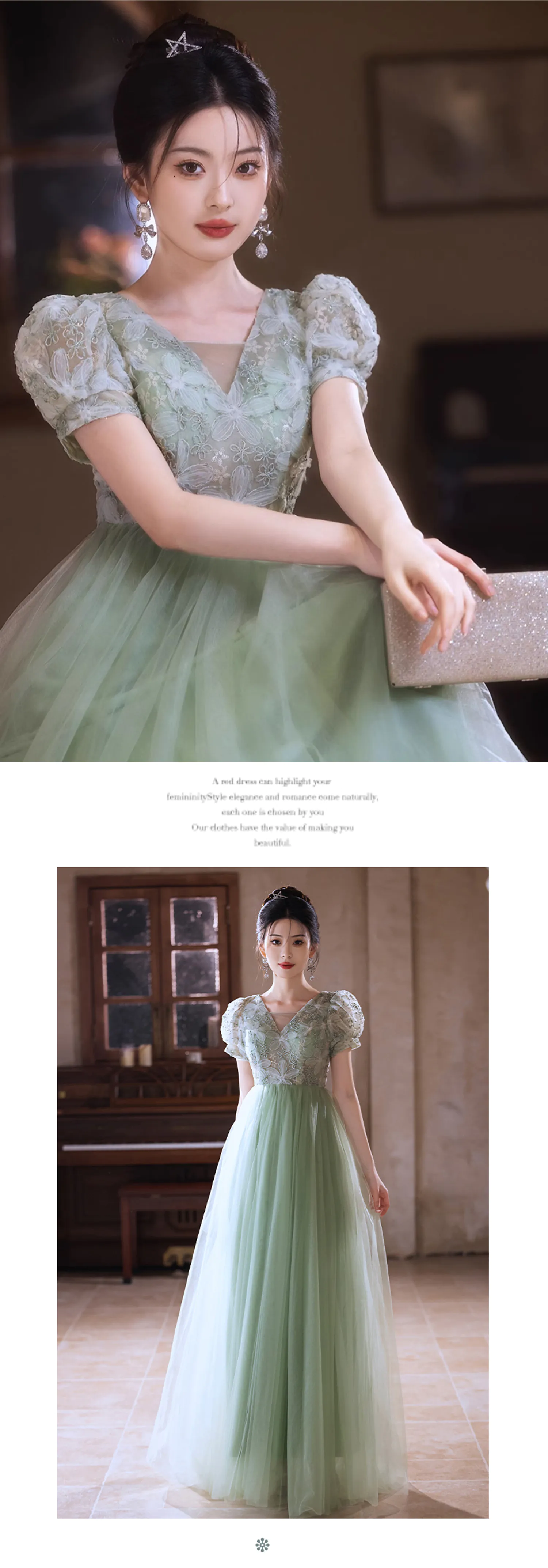 Charming-Princess-Mint-Green-V-Neck-Floral-Tulle-Evening-Formal-Dress12