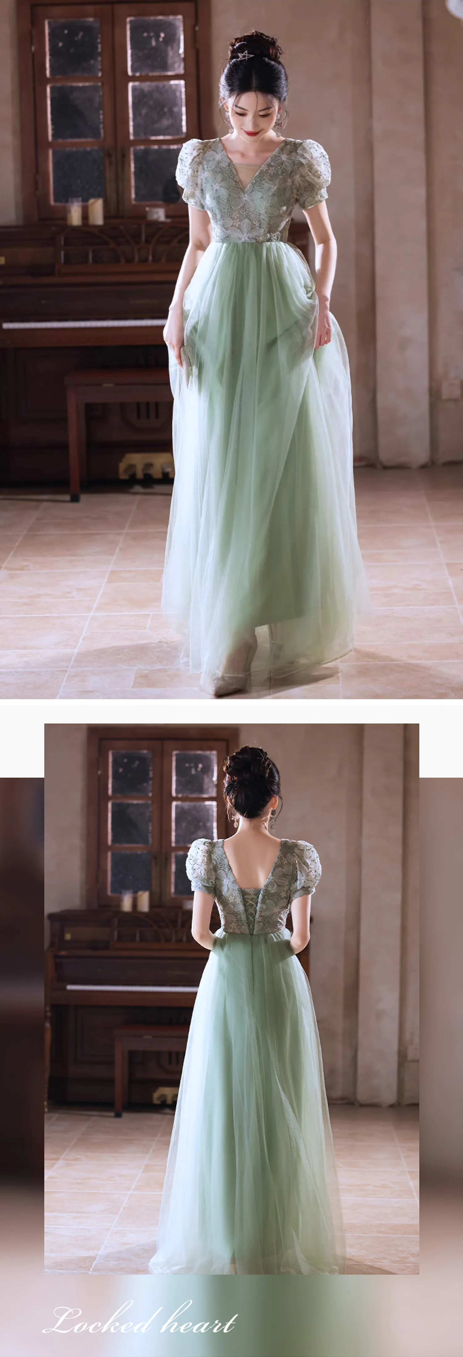Charming-Princess-Mint-Green-V-Neck-Floral-Tulle-Evening-Formal-Dress14