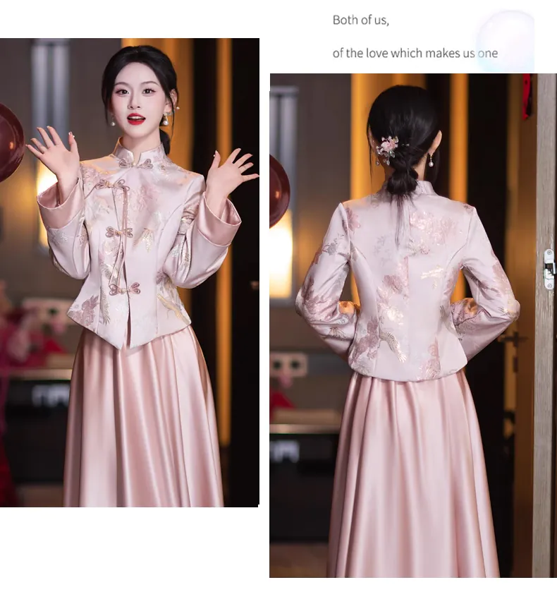 Chic-Modern-Chinese-Style-Pink-Bride-Wedding-Party-Bridesmaid-Dress16