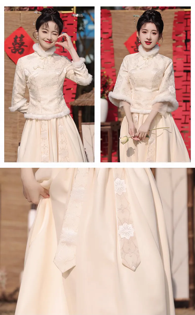 Chinese-Style-Long-Sleeve-Stand-Collar-Champagne-Bridesmaid-Dress10