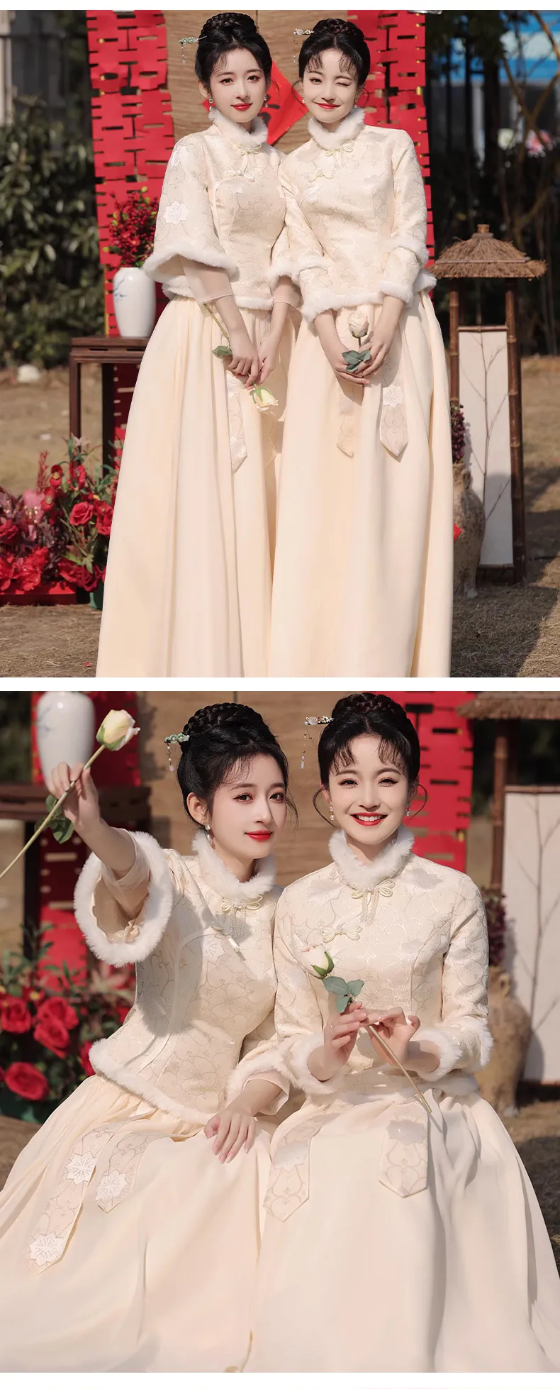 Chinese-Style-Long-Sleeve-Stand-Collar-Champagne-Bridesmaid-Dress16