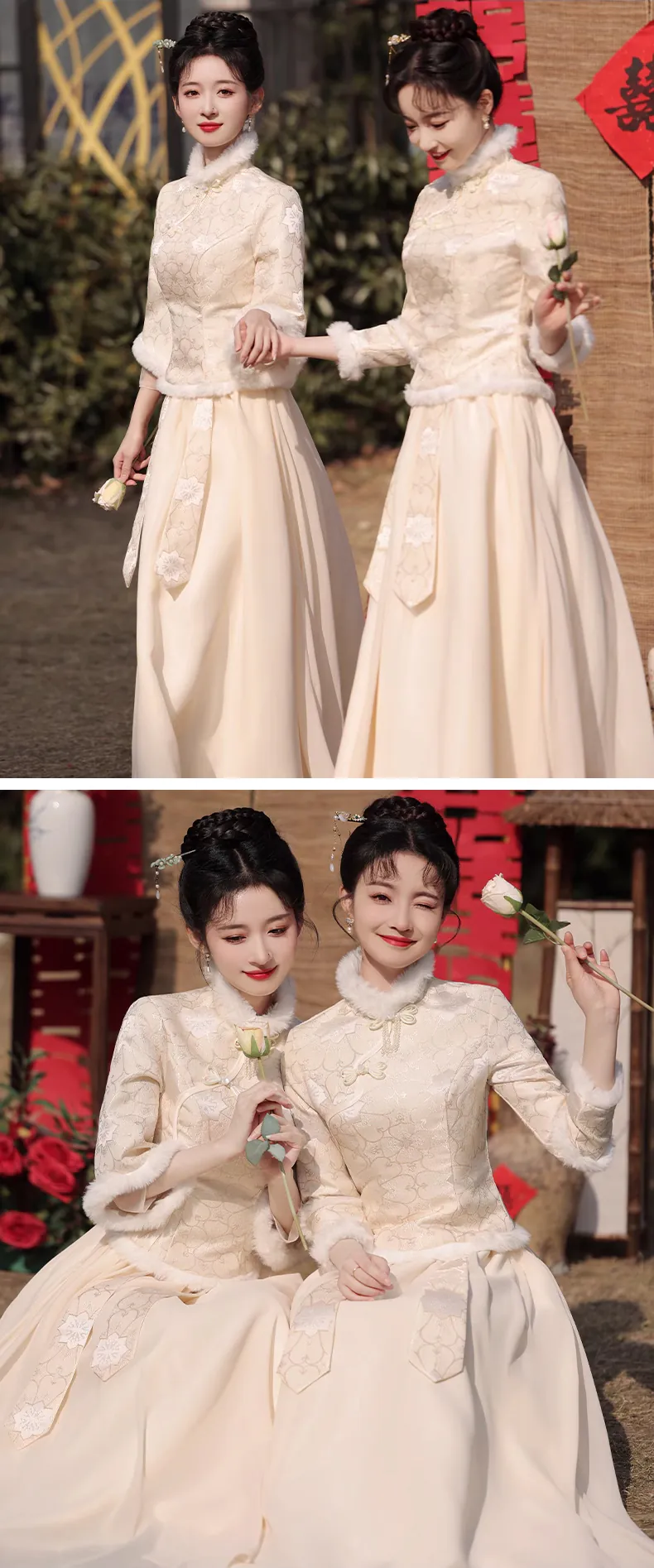 Chinese-Style-Long-Sleeve-Stand-Collar-Champagne-Bridesmaid-Dress17