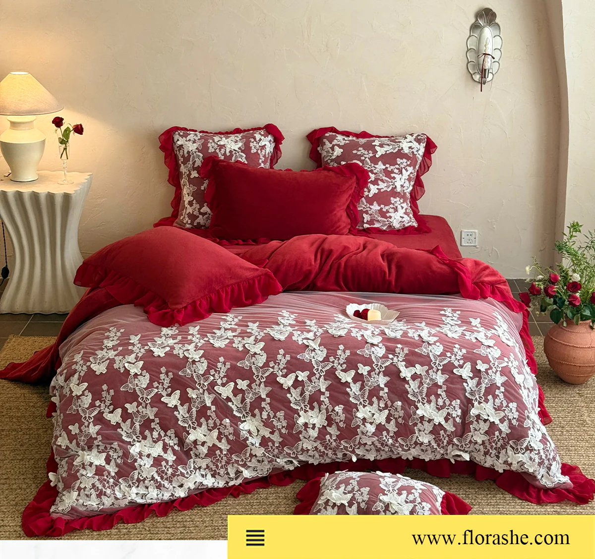 Cozy-3D-Butterfly-Embroidered-Ruffle-Edge-Milk-Velvet-Bedding-Set10