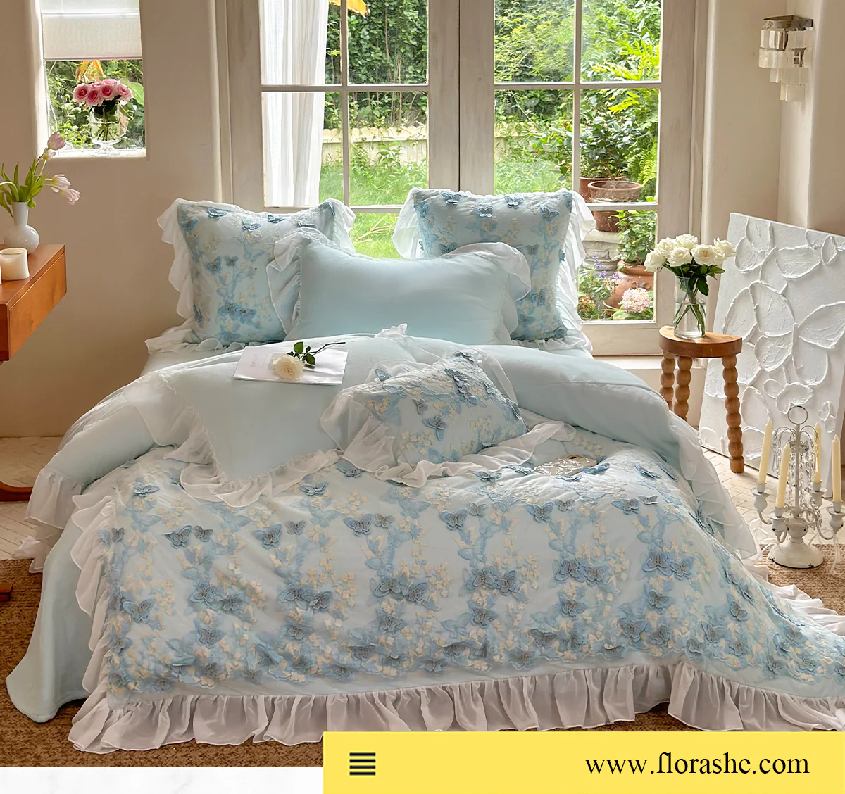 Cozy-3D-Butterfly-Embroidered-Ruffle-Edge-Milk-Velvet-Bedding-Set15