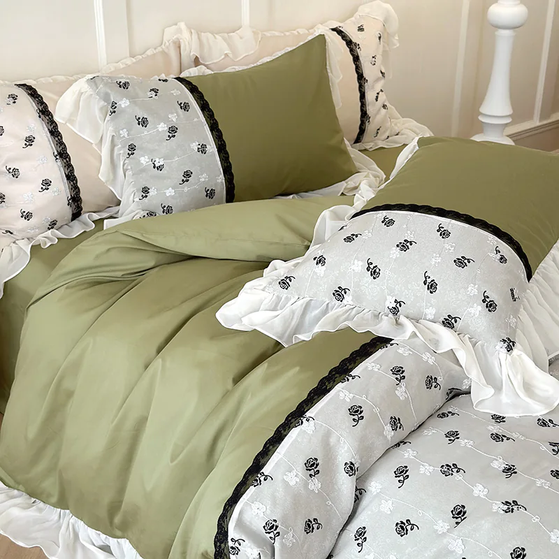 Cozy Princess Style Egyptian Cotton Duvet Cover Bedding 4 Pcs Set03