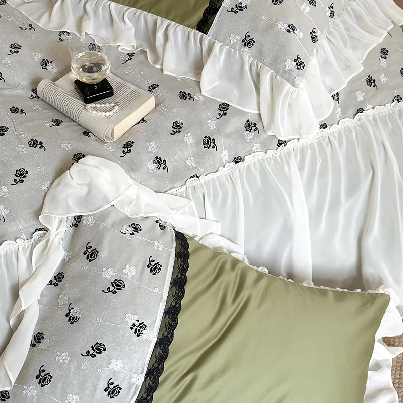 Cozy Princess Style Egyptian Cotton Duvet Cover Bedding 4 Pcs Set05