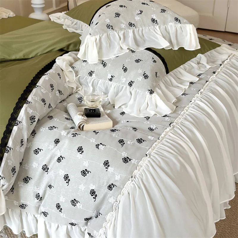 Cozy Princess Style Egyptian Cotton Duvet Cover Bedding 4 Pcs Set06