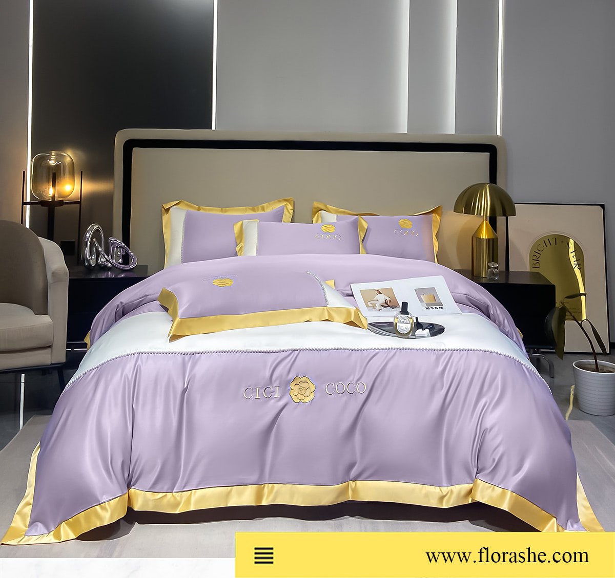 Cozy-Silky-Satin-Flat-Bed-Sheet-Duvet-Cover-Pillowcases-4-Pcs-Set16