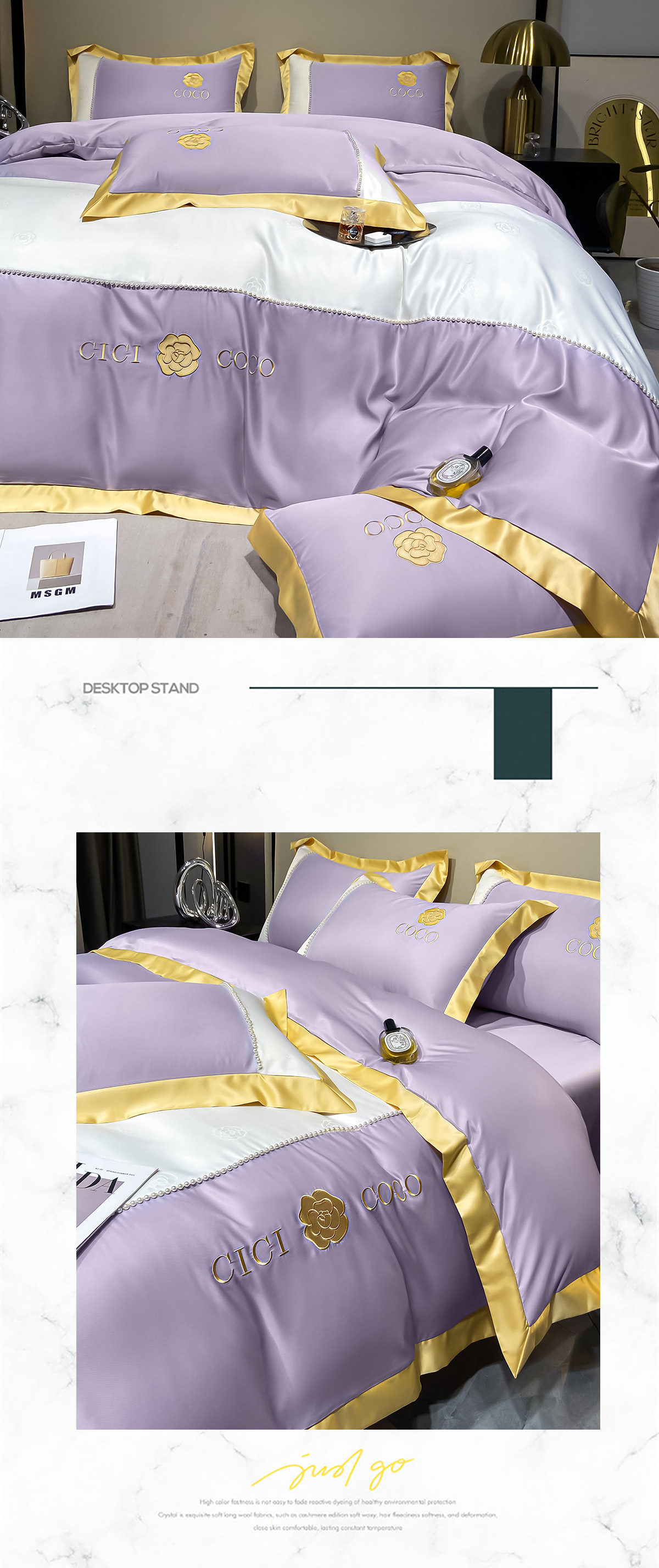 Cozy-Silky-Satin-Flat-Bed-Sheet-Duvet-Cover-Pillowcases-4-Pcs-Set20